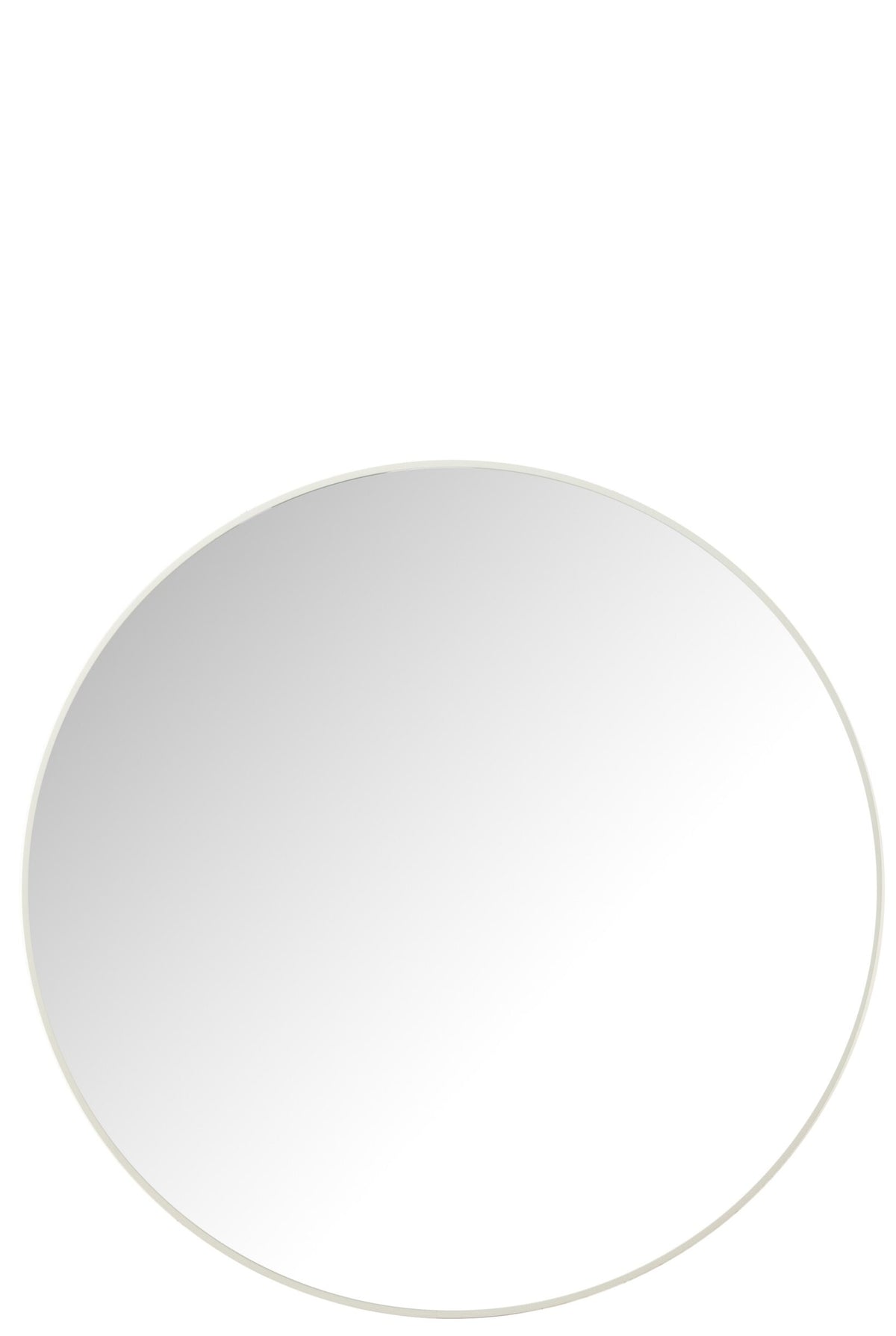 Mirror Round Glass/Metal White Large