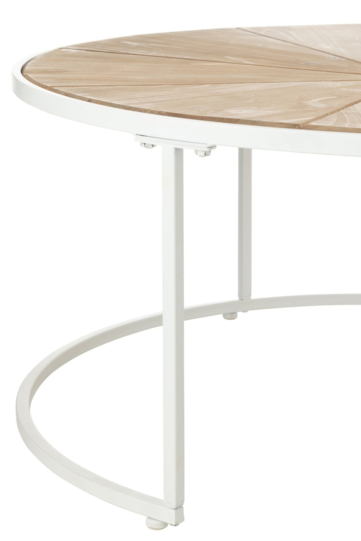 Set Of 2 Sidetables Relax Metal/Wood White/Natural