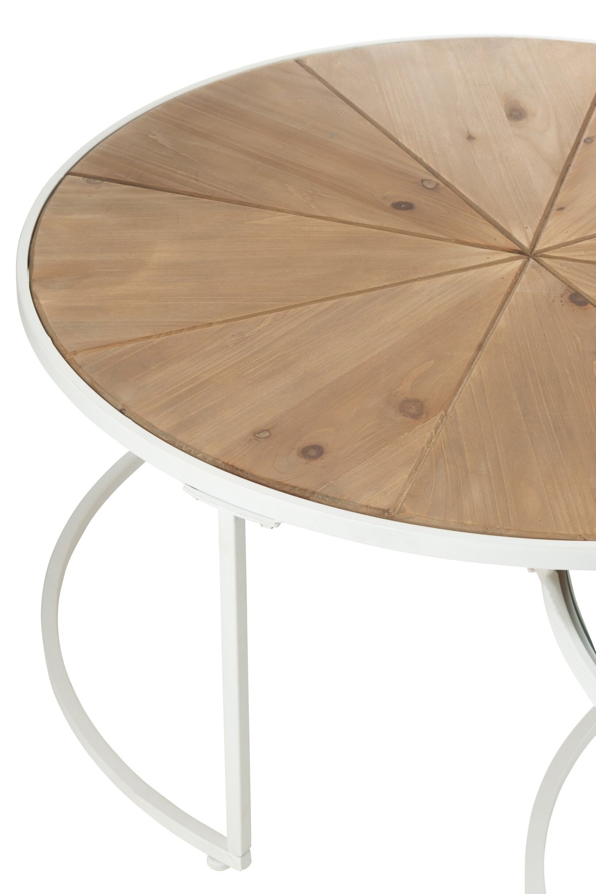 Set Of 2 Sidetables Relax Metal/Wood White/Natural