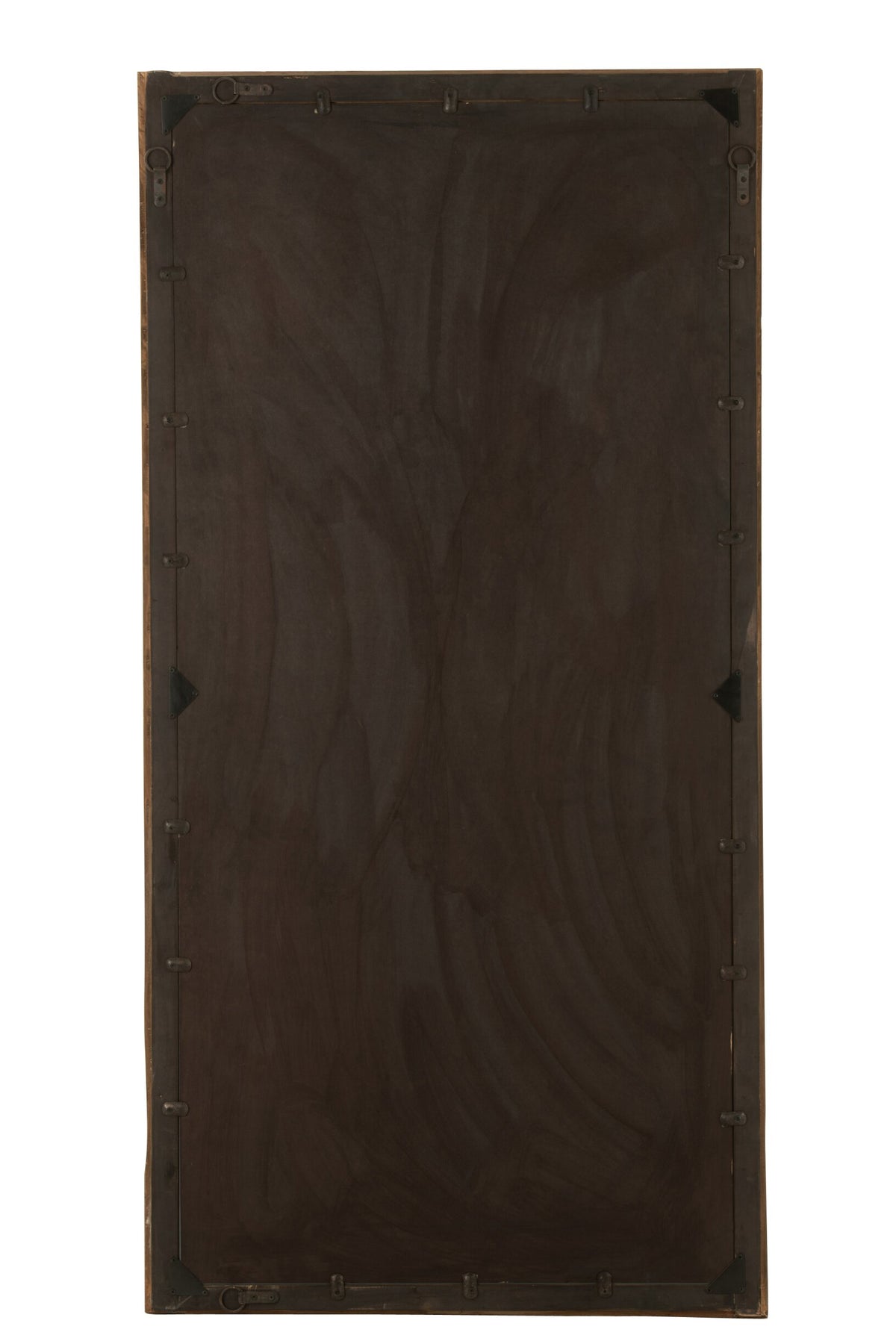 Wall Mirror Rectangle Wood Brown Large