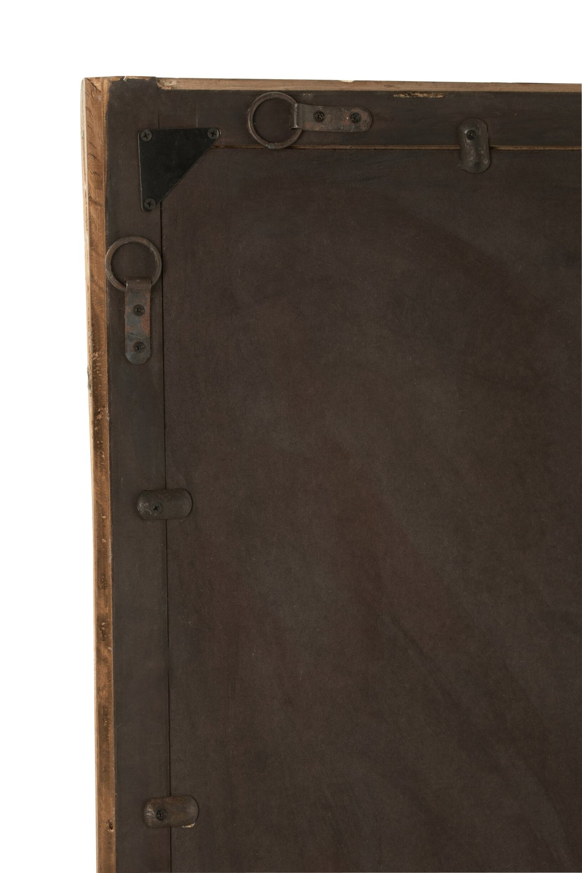 Wall Mirror Rectangle Wood Brown Large