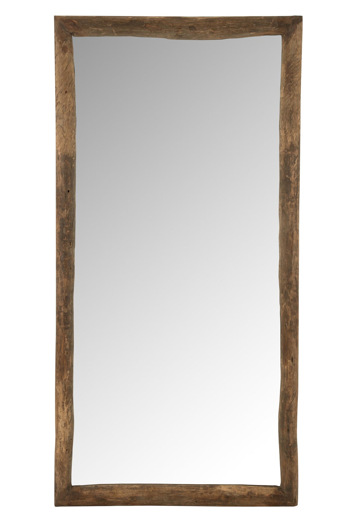 Wall Mirror Rectangle Wood Brown Large