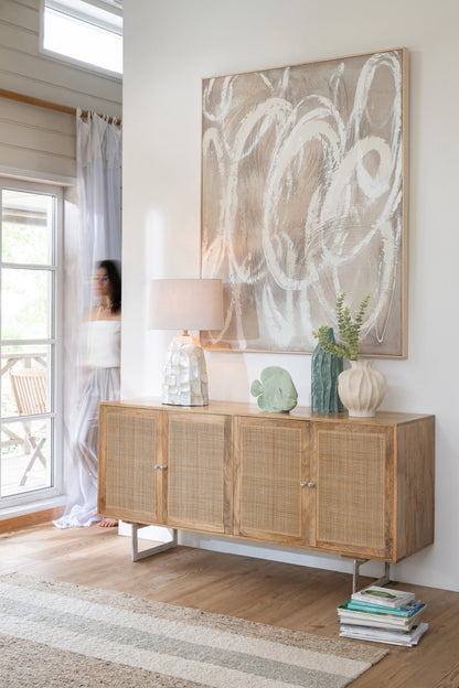 Sideboard Rattan Mango Wood Natural