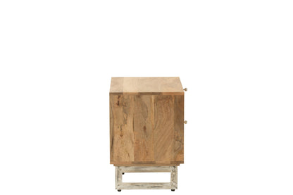 Bedside Table Rattan Mango Wood Natural