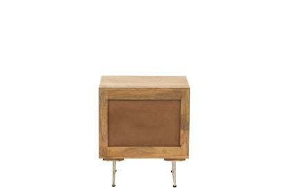 Bedside Table Rattan Mango Wood Natural