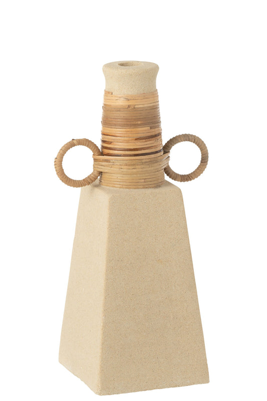 Vase Celine Rings Round Cement Sand Natural