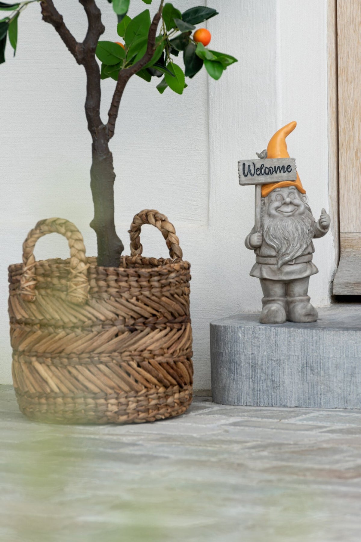 Set van 3 manden gevlochten raffia naturel