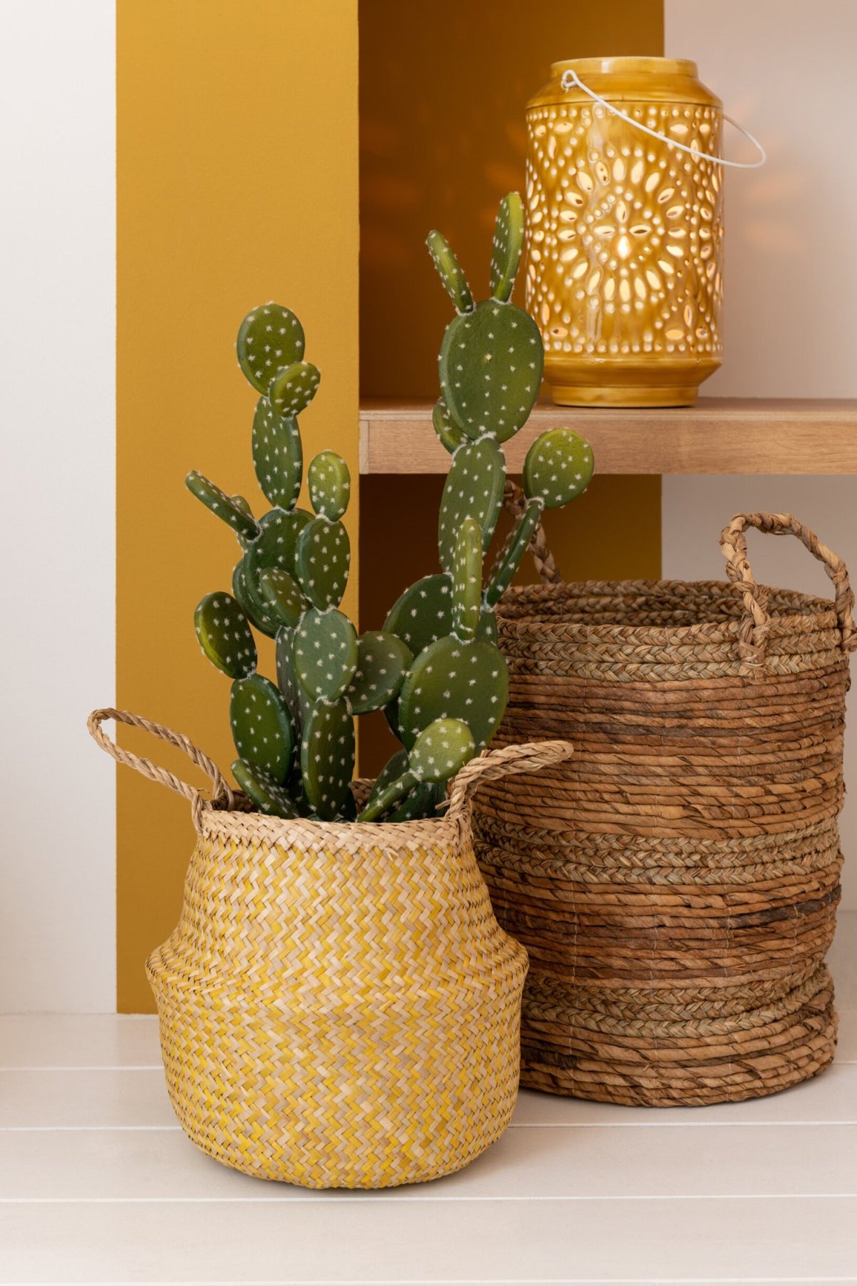 Set of 3 Lucie natural raffia baskets