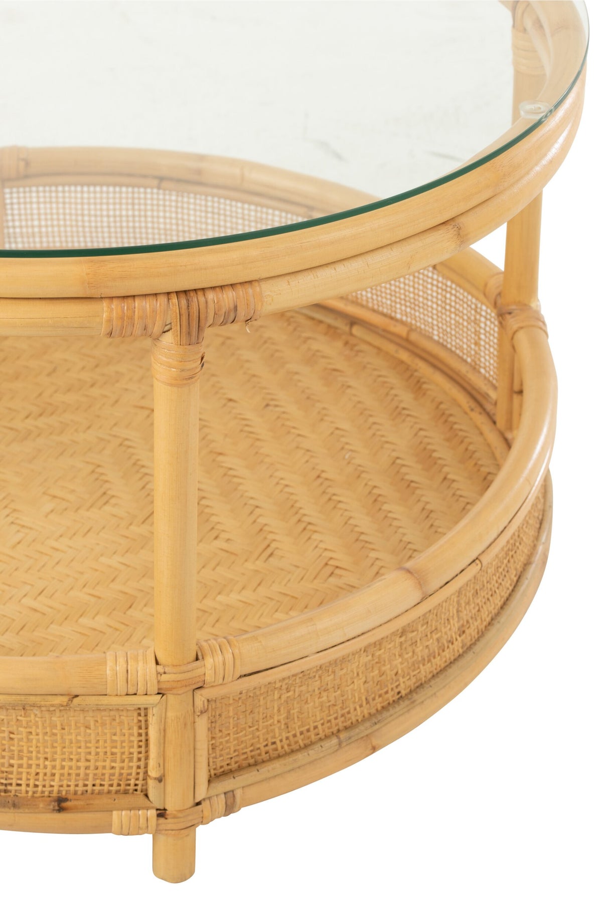 Coffee Table Jovelyne Rattan + Glass Natural