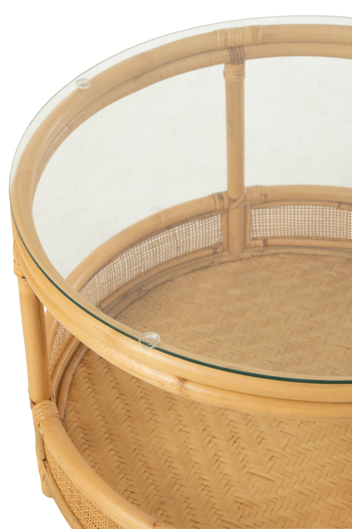 Coffee Table Jovelyne Rattan + Glass Natural