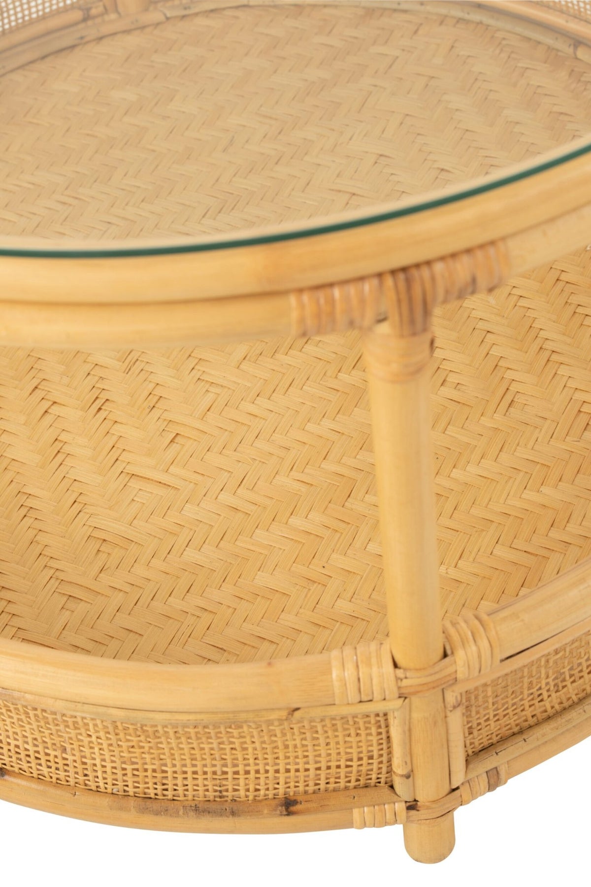 Coffee Table Jovelyne Rattan + Glass Natural