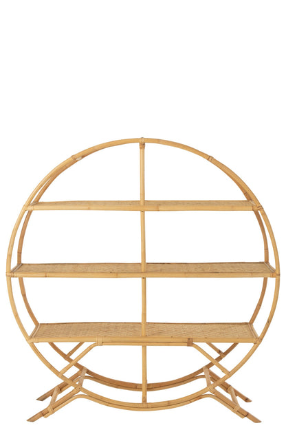 Rack 3 Shelves Rattan Natural