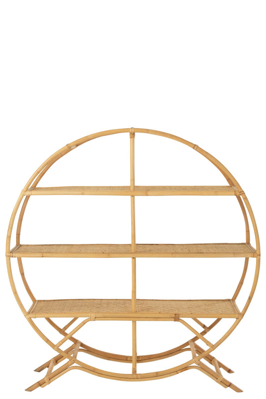 Rack 3 Shelves Rattan Natural
