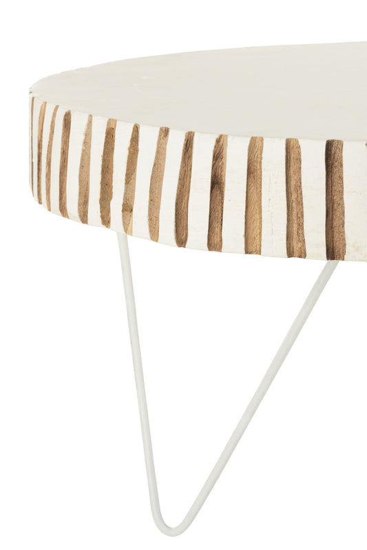 Set Of 2 Tables Ying Wood Metal White