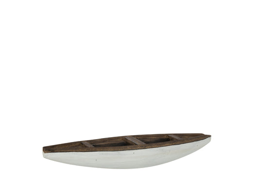 Boat + Oar Vacay Wood Dark Brown White