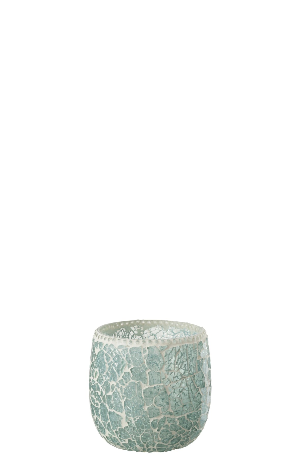 Theelicht Houder Mozaiek Glas Groen/Wit Small