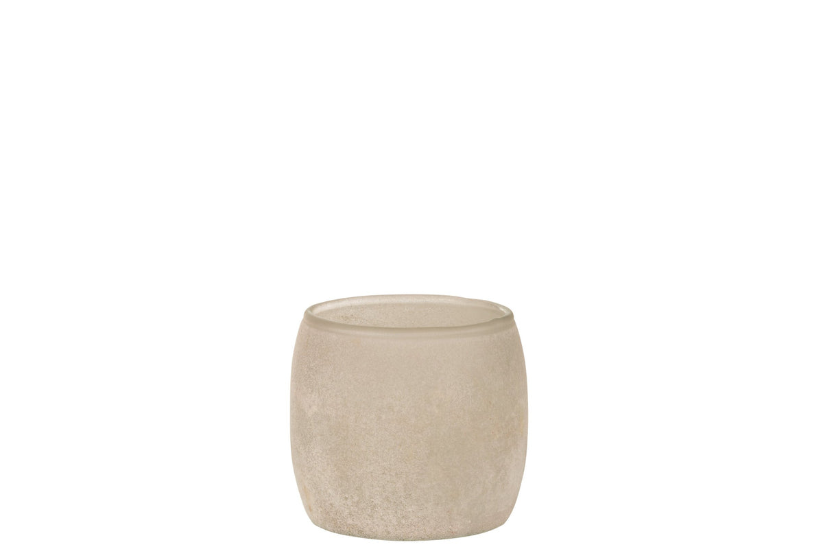 Theelicht Houder Poeder Glas Roze Small