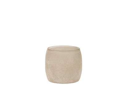 Theelicht Houder Poeder Glas Roze Small