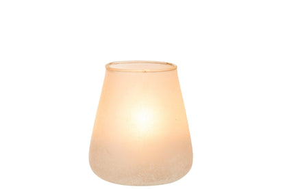 Windlicht Poeder Glas Roze Medium