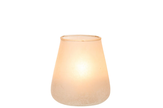 Windlicht Poeder Glas Roze Medium