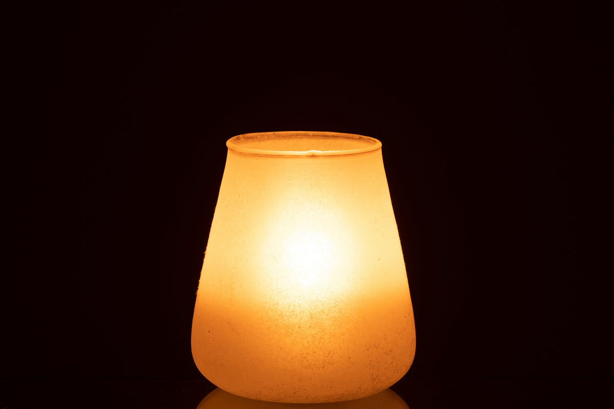 Windlicht Poeder Glas Roze Medium