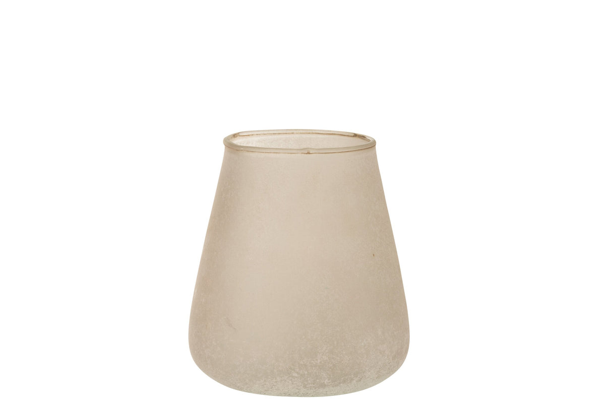 Windlicht Poeder Glas Roze Medium