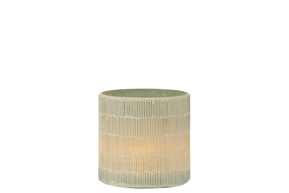 Windlicht Mozaiek Glas Grijs Medium