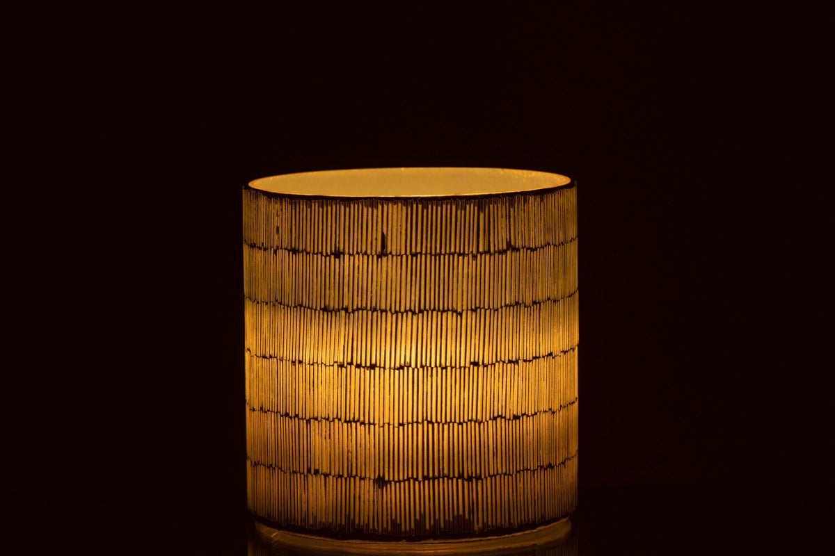 Windlicht Mozaiek Glas Grijs Large