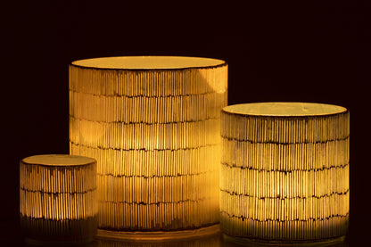 Windlicht Mozaiek Glas Grijs Large