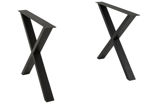 Table Legs Cross Steel Black