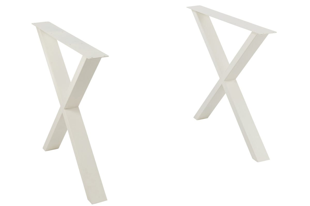 Table Legs Cross Steel White