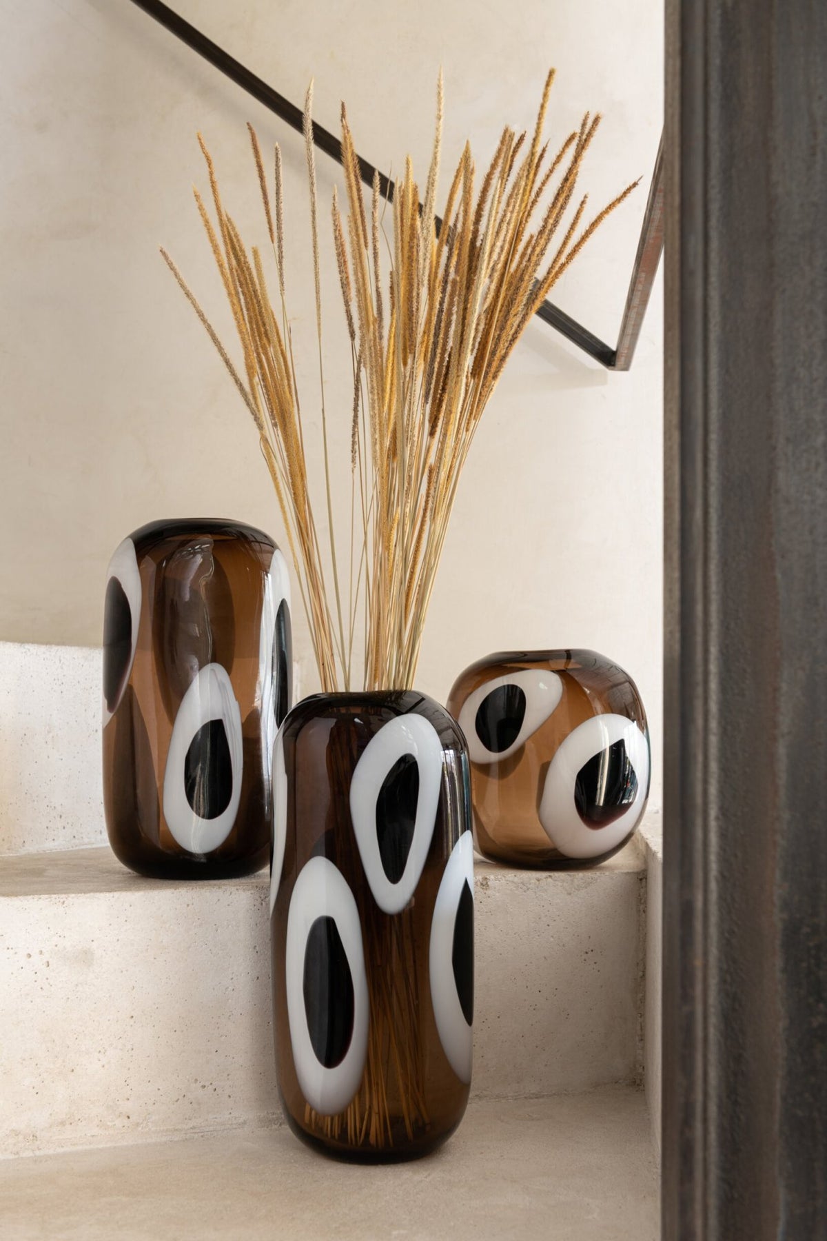 Vase Izzy Glass White/Brown Small