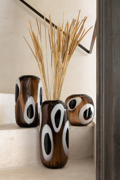 Vase Izzy Glass White/Brown Small