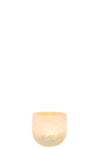 Theelichthouder Glas Beige Small