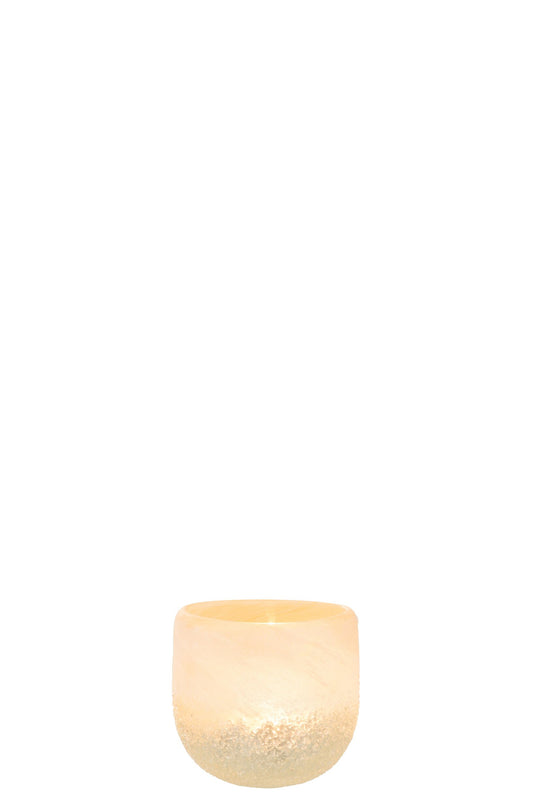 Theelichthouder Glas Beige Small