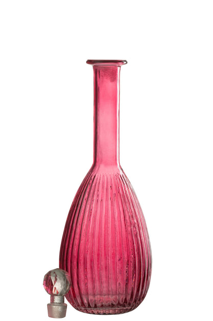 Carafe Stripes Glass Red