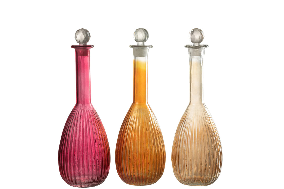 Carafe Stripes Glass Red