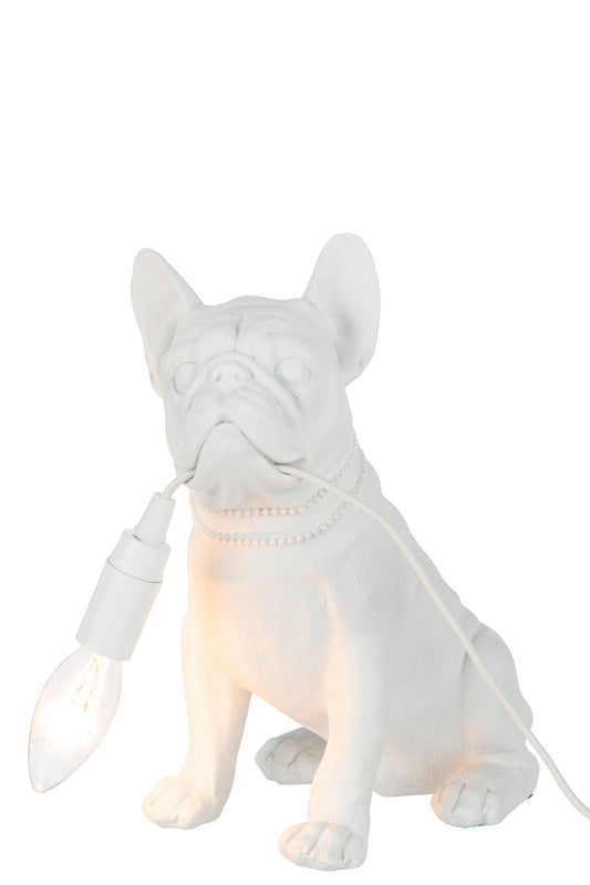 White poly bulldog lamp