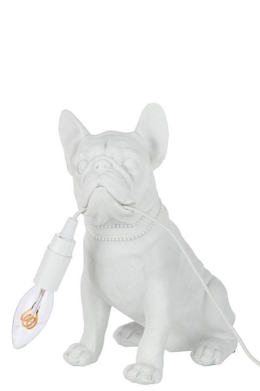 White poly bulldog lamp