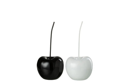 Cherry Resin Shiny White/Black Small Assortment Of 2