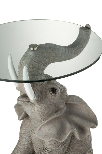 Table Elephant Poly/Glass Grey