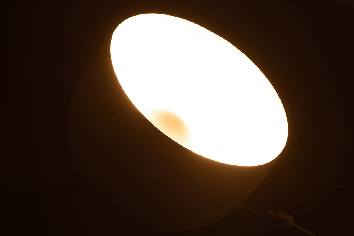 Large white metal lamp
