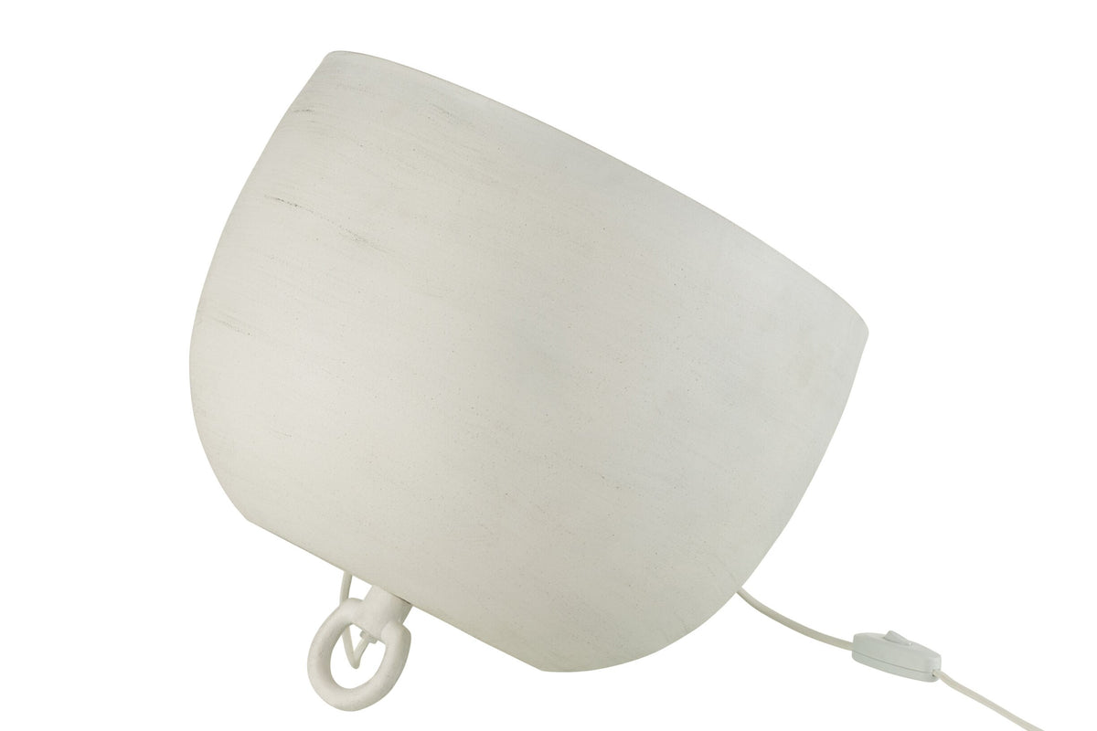 Large white metal lamp