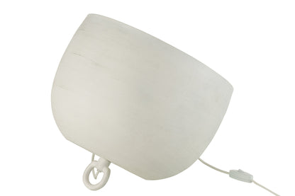 Large white metal lamp