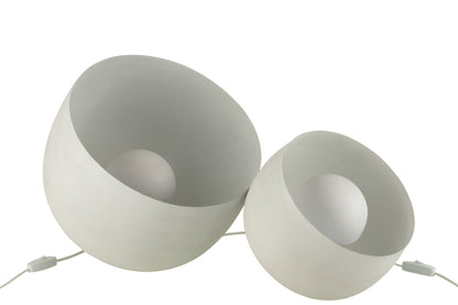 Large white metal lamp