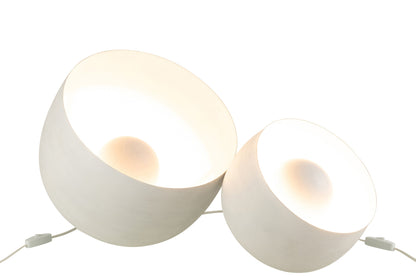 Large white metal lamp