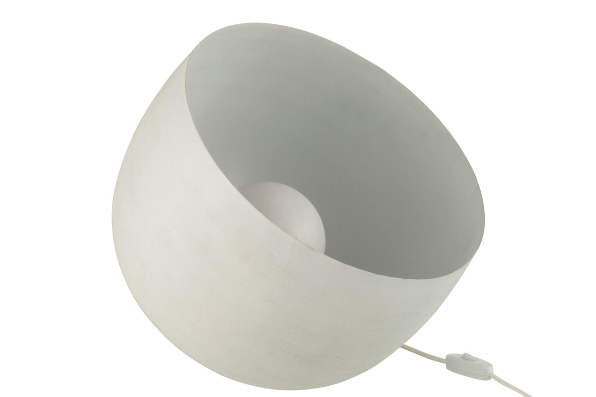 Large white metal lamp