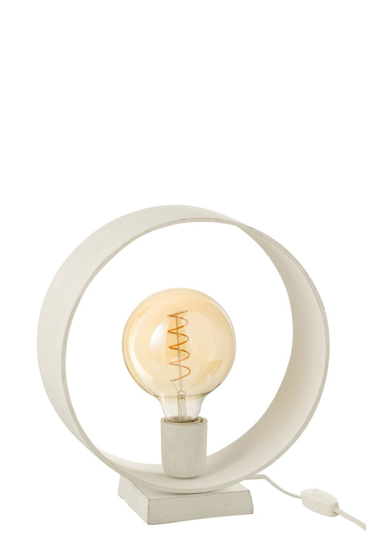 Table lamp circle matte white