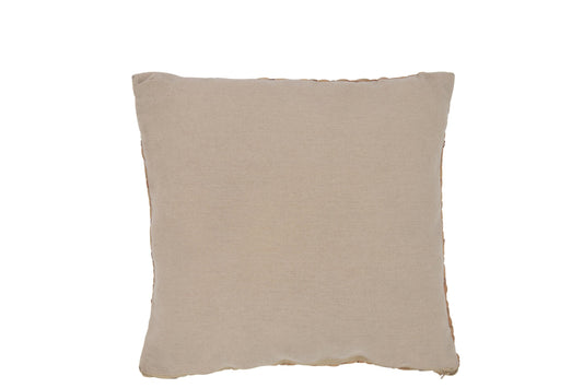 Cushion Square 1 Side Reed/Textile Natural Small
