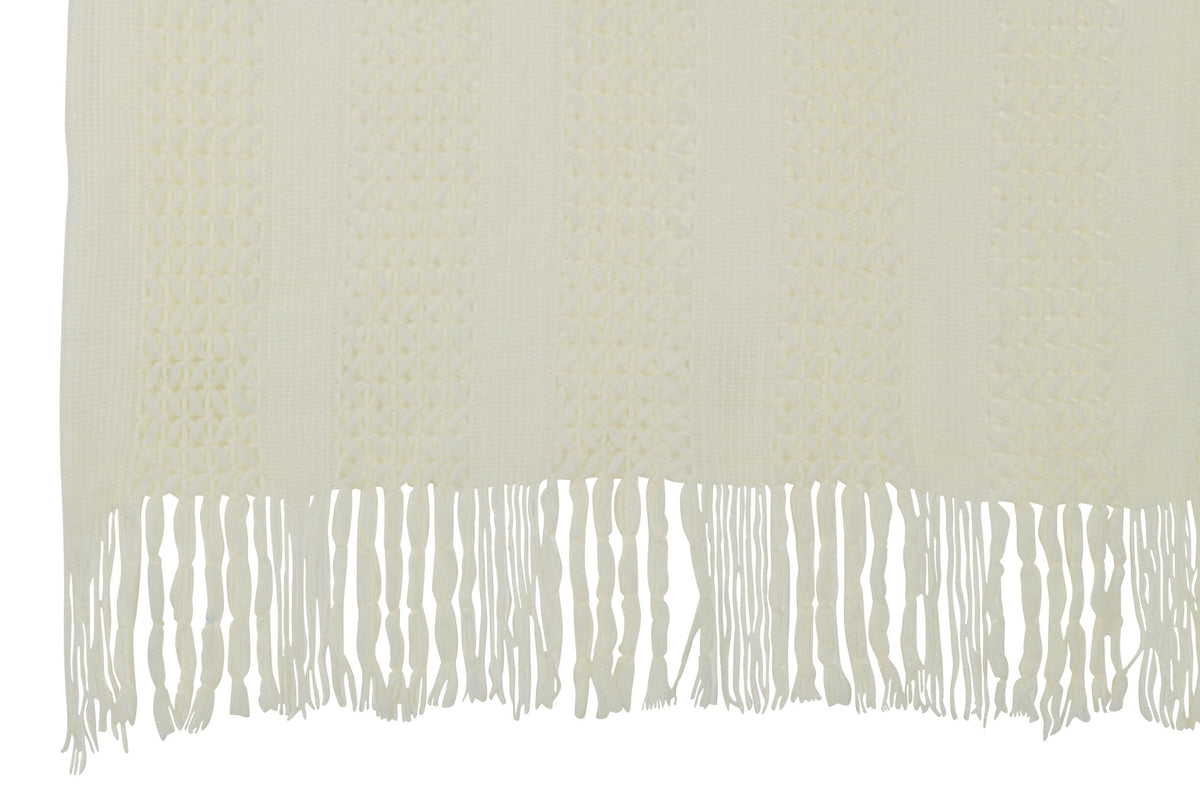 Plaid Knitted Acrylic White